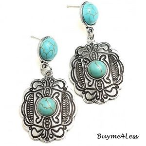 Western Native Bohemian Antique Turquoise Earring